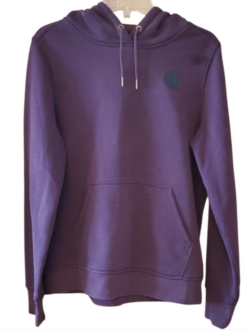 Carhartt Women’s Plum Purple Pullover Hoodie Relaxed Fit With Logo Size Med 8-10